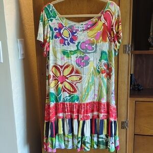 Vintage Jams World Hattie Dress in Floral Multi (Size L)